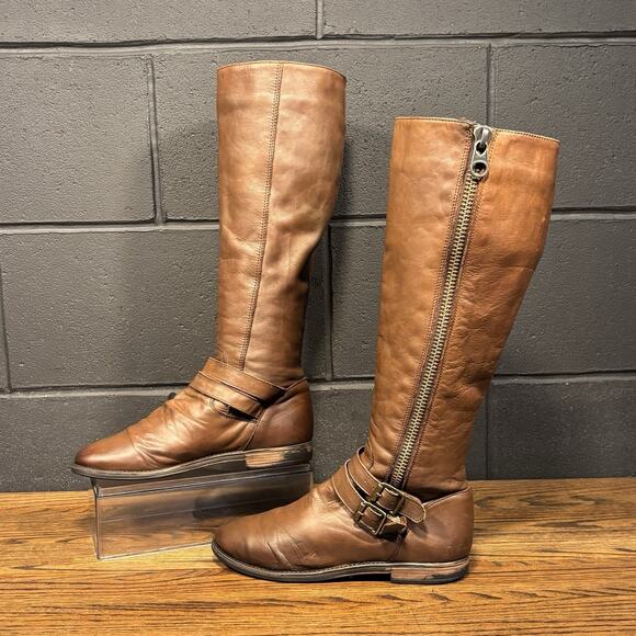 Steve Madden Saviorr Brown Leather Knee High Engineer Riding Boots Women’s 7.5 - Picture 1 of 8